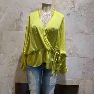 MARC NEW YORK BY ANDREW MARC faux wrap dolman blouse NWT Size L